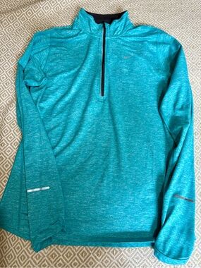 Nike Teal/Aqua Half-Zip Performance Top Dri-fit